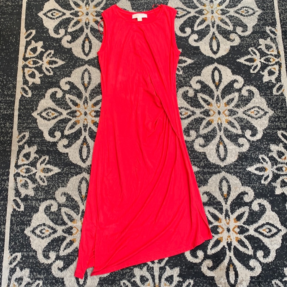 Red Michael Kors Side Knot Summer Dress